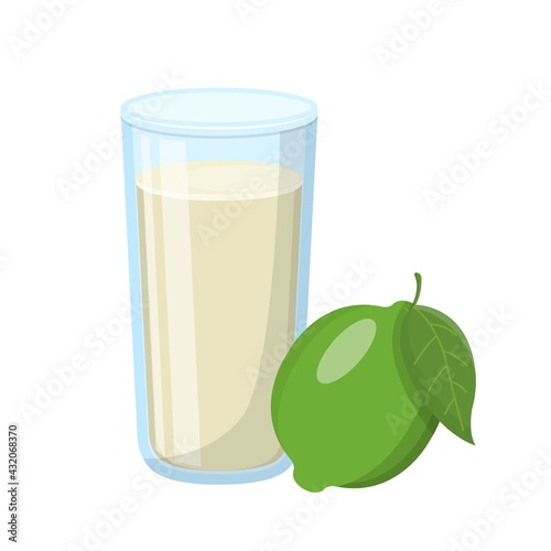 Cartoon comic vector with lemon juice and glass cup