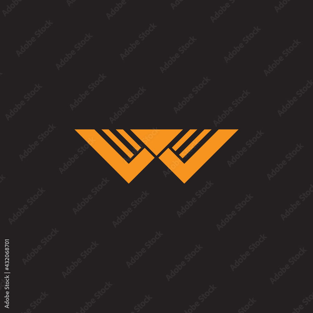 letter w triangle flat geometric silhouette logo vector letter w triangle flat geometric silhouette logo vector