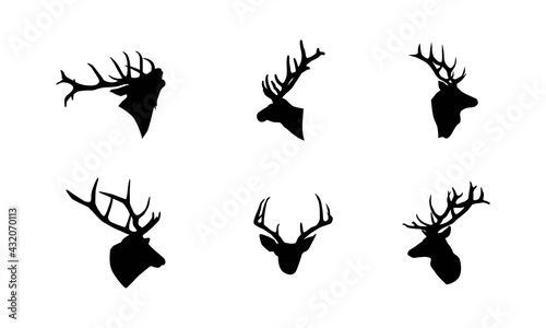 deer head silhouette vector illustration