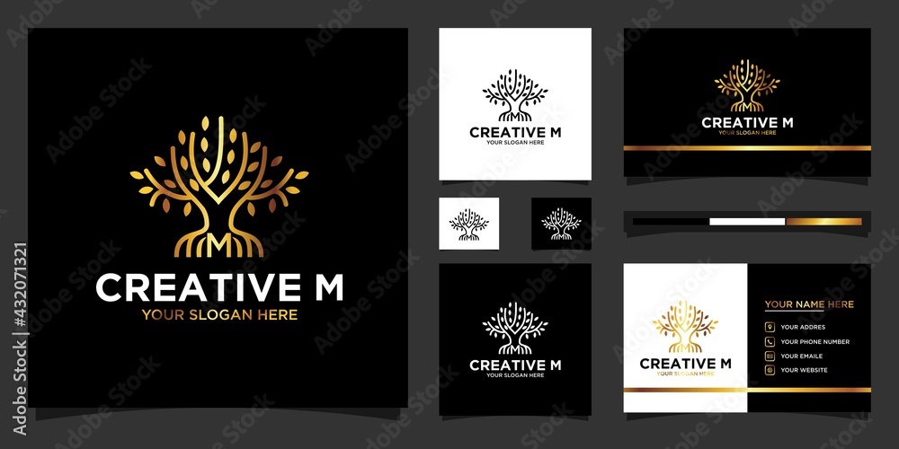 Naklejka premium creative logo M