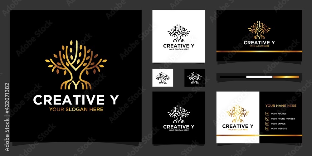 Naklejka premium creative logo Y