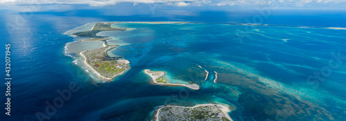 Aerial Panorama of Kanton Atoll in Kiribati photo