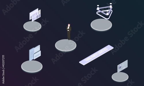 Third-party logistics concept on abstract design