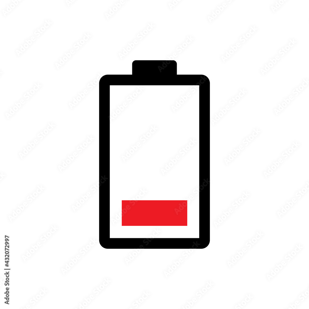 low battery power icon vector low battery power icon vector