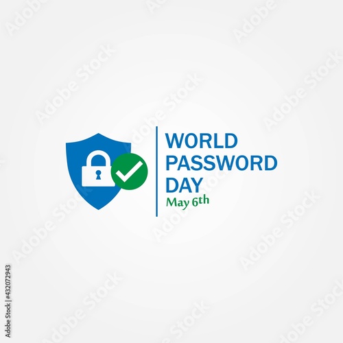 World password Day vector logo or template. Design for greeting cards or print.