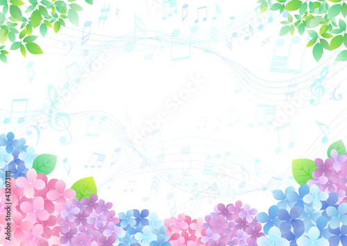 梅雨の紫陽花 背景フレーム ☆ バリエーション多数