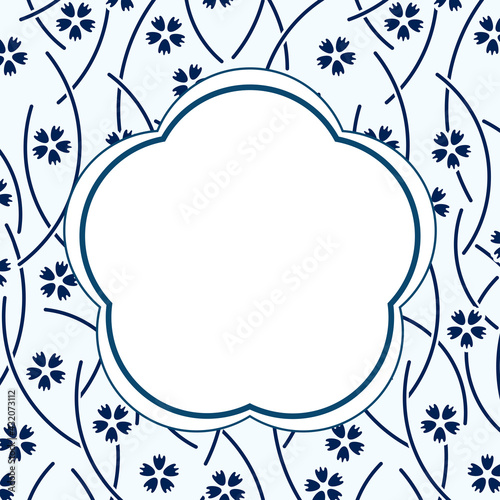 Chinese Porcelain Style Background, Template, The Flowers And Leaves