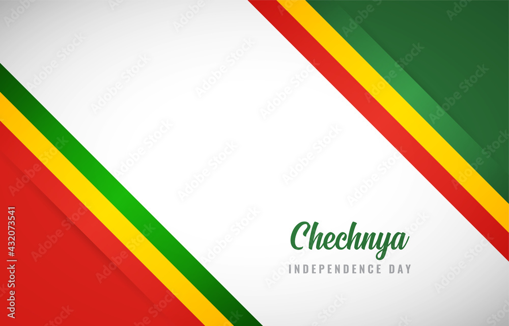 Happy Independence day of Chechnya with Creative Chechnya national country flag greeting background