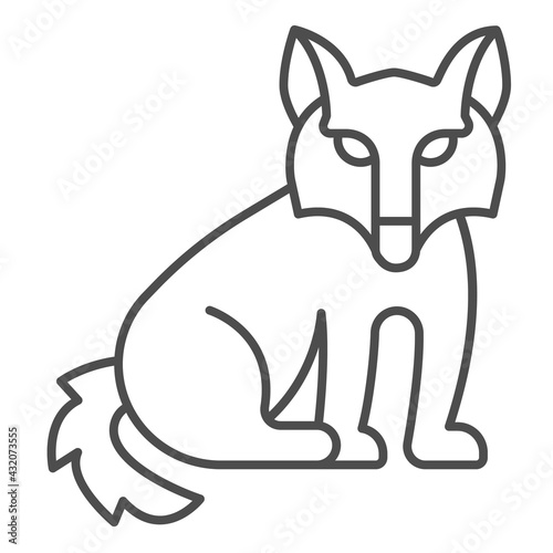 Wolf thin line icon, worldwildlife concept, wolf vector sign on white background, wolf outline style for mobile concept and web design. Vector graphics. photo