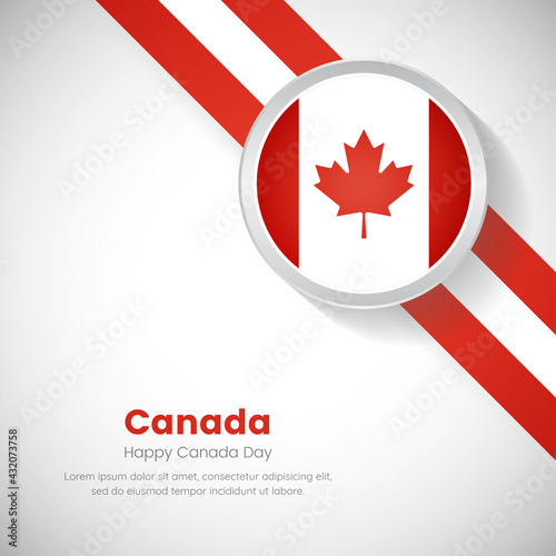 Creative Canada national flag on circle. Canada day country with classic background