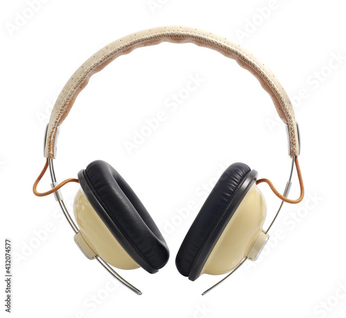 white headphone vintage style