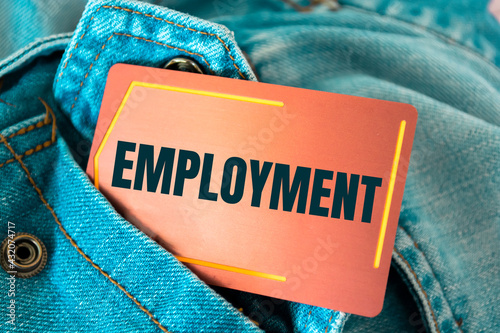 Text sign showing EMPLOYMENT photo