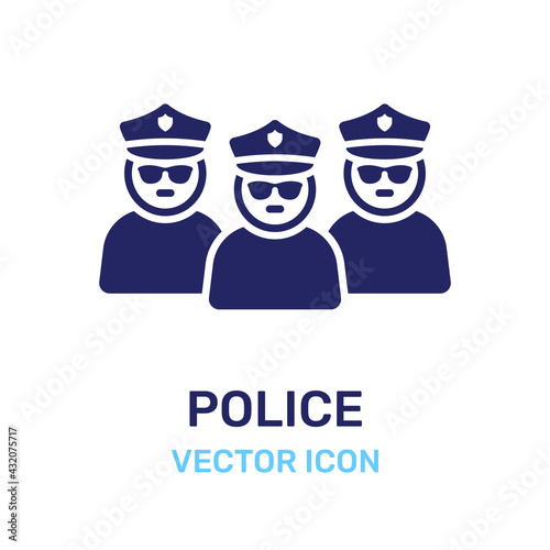 Police team icon vector illustration. Policeman symbol of security guard.