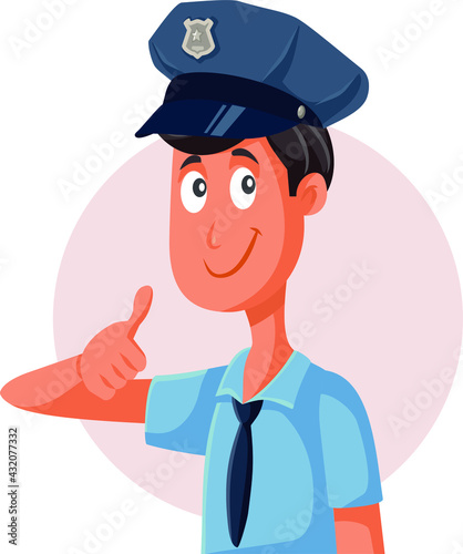 Police Officer Giving Thumbs Up Sign