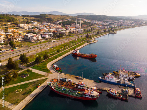 Scenic view of the city of Aliaga. Turkey photo