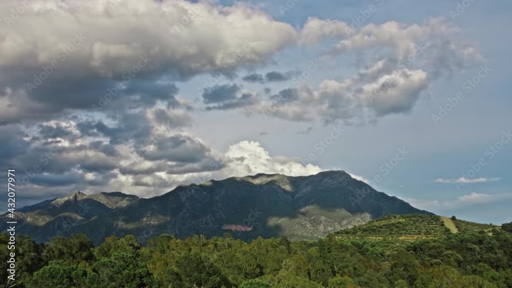 Mountain, forest and clouds, timelapse Mountain, forest and clouds, timelapse