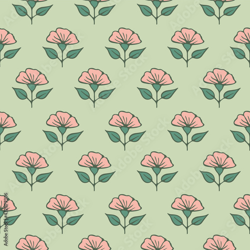 Japanese Sweet Flower Vector Seamless Pattern