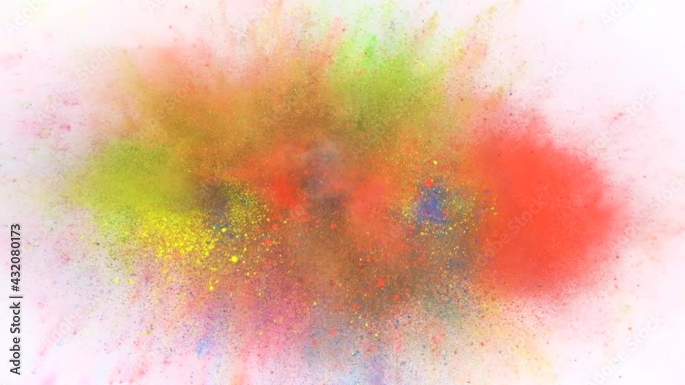 The explosion of colorful particles. slow motion The explosion of colorful particles. slow motion