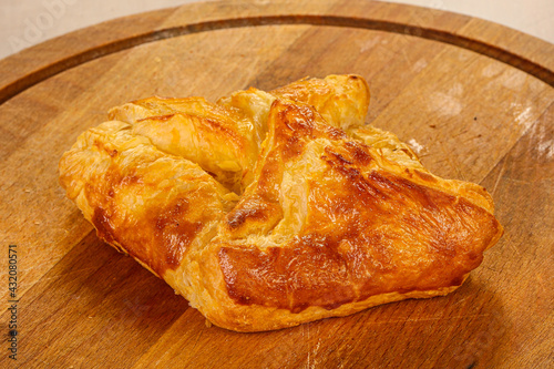 Puff pastry khachapury with cheese photo