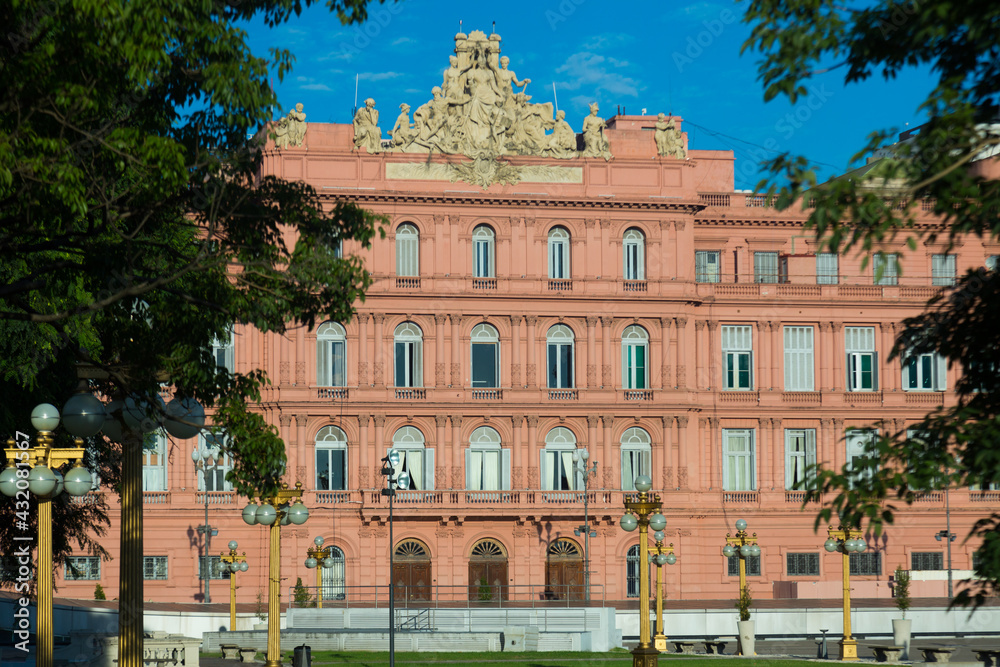 Views of central Casa Rosada in capital city Buenos Aires in Argentina