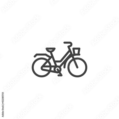 Retro bicycle line icon © alekseyvanin