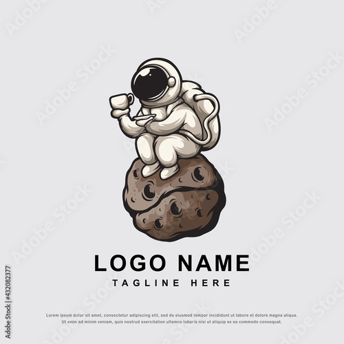 Coffee astronaut character logo design