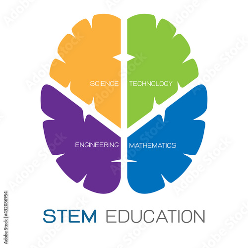 STEM Education vector Logo. Brain shape logo vector icon. Company Logo. 