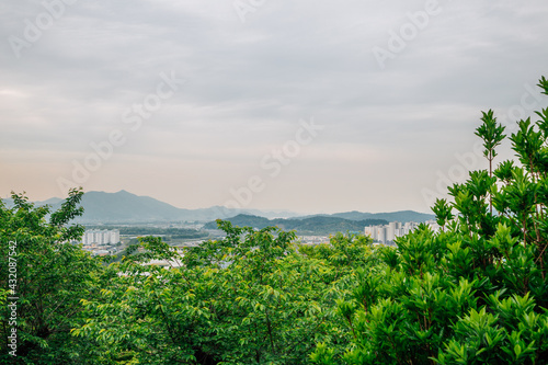Suncheon city view from Jukdobong Park in Suncheon, Korea