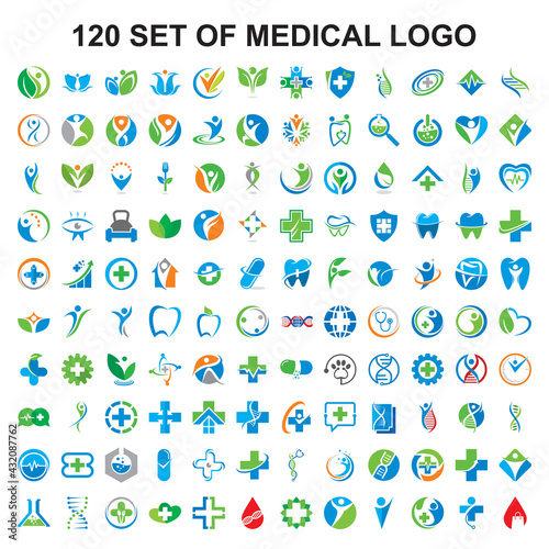 set of medical logo , set of pharmacy vector