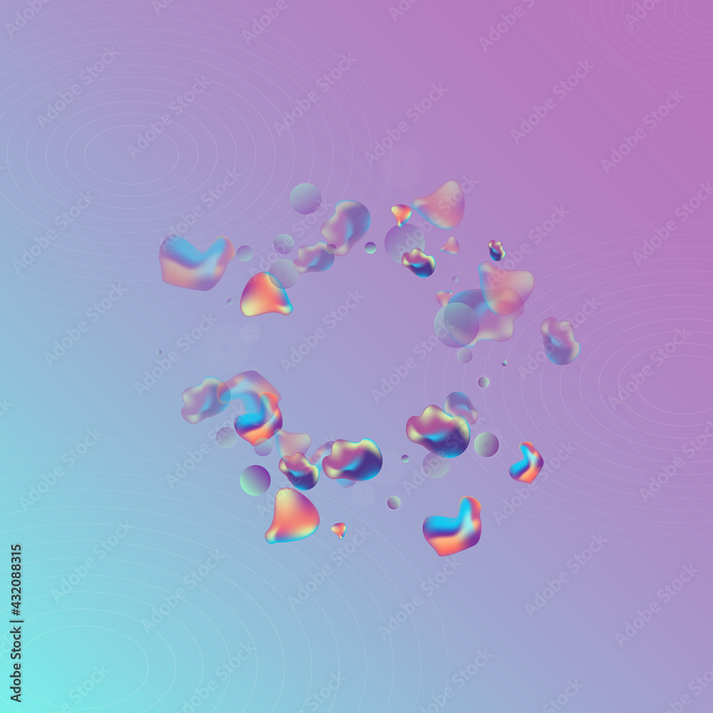 Hologram 3d Minimal Vector Blue Background. Hologram 3d Minimal Vector Blue Background.