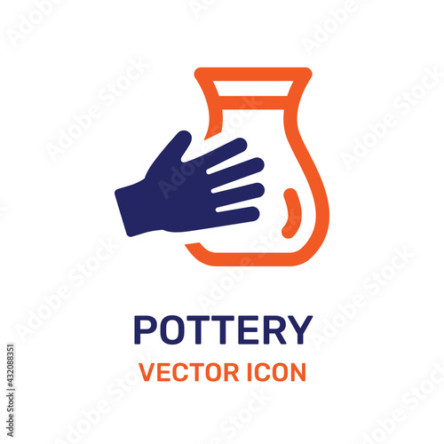 Earthenware, pottery, ceramic icon vector illustration
