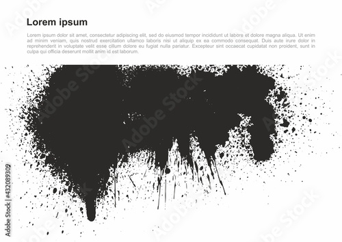 Splashes of paint, grunge background. Grunge banner with an inky dribble strip with copy space