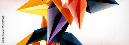 Vector 3d triangles and pyramids abstract background for business or technology presentations, internet posters or web brochure covers