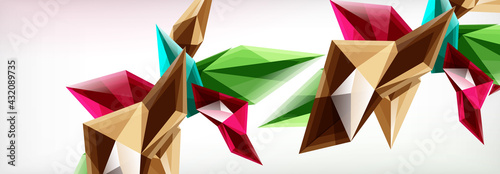 Vector 3d triangles and pyramids abstract background for business or technology presentations, internet posters or web brochure covers