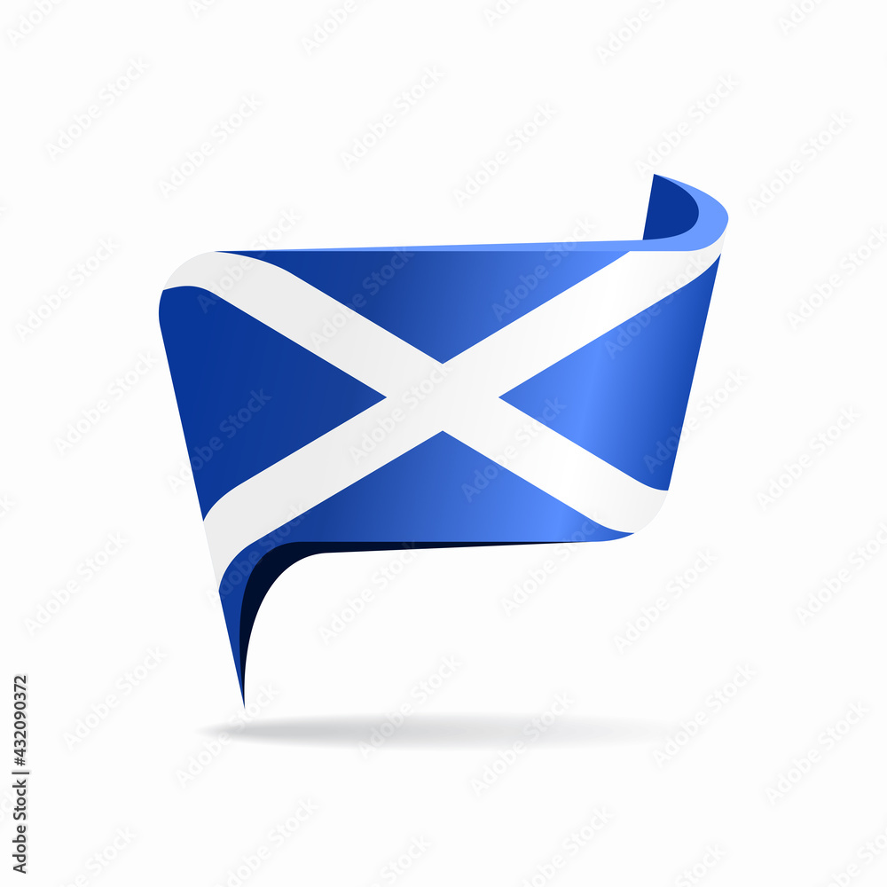 Scottish flag map pointer layout. Vector illustration. Scottish flag map pointer layout. Vector illustration.