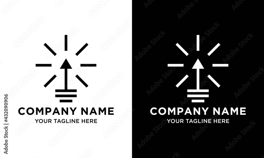 Creative abstract color bulb arrow logo design symbol vector Creative abstract color bulb arrow logo design symbol vector