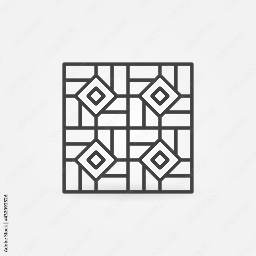 Floor Ceramic Tiles linear vector concept icon Floor Ceramic Tiles linear vector concept icon