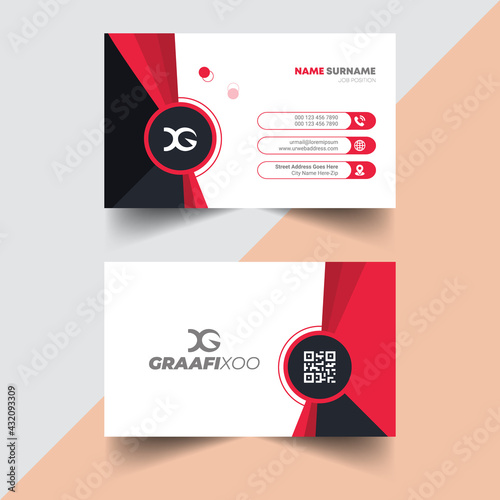 Red Vector Creative Business Card Design Template