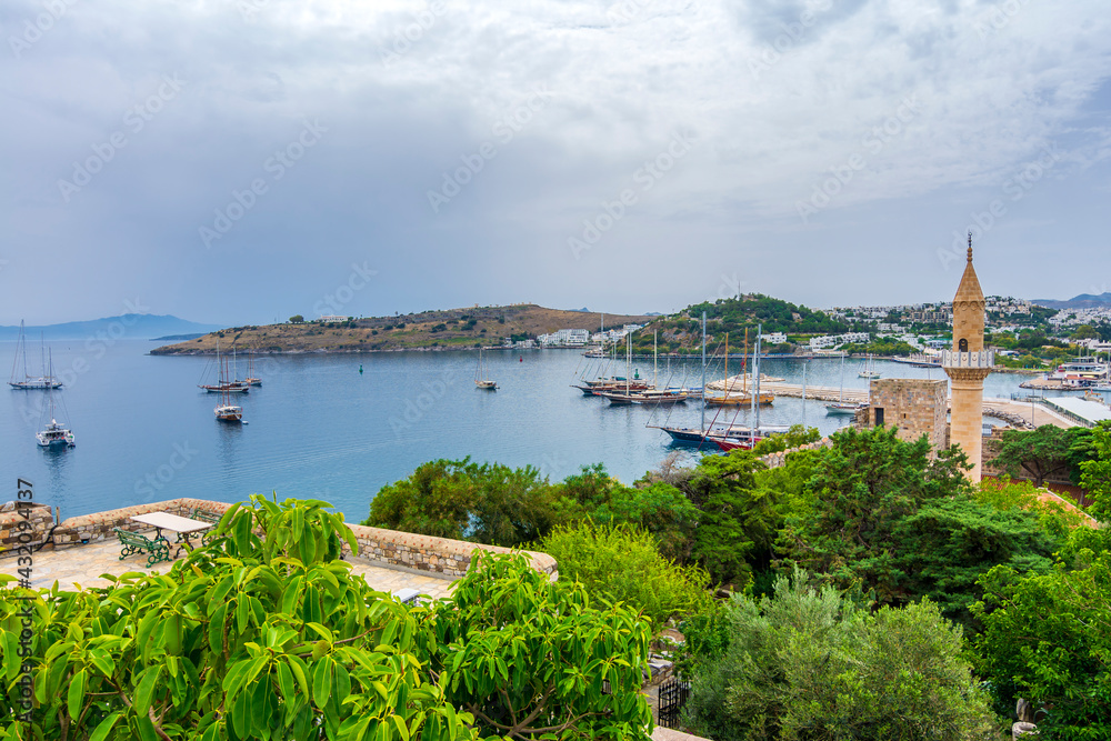 Fototapeta premium Bodrum marina view from Bodrum Castle in Turkey