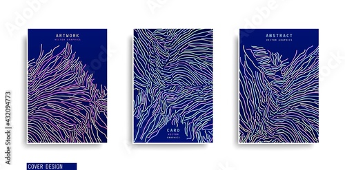 Creative covers with hand drawn doodle composition. Minimal trendy style. Chaotic thin line art print design. Vector poster layout
