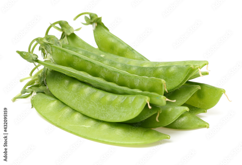 Snow peas isolated on white background Snow peas isolated on white background