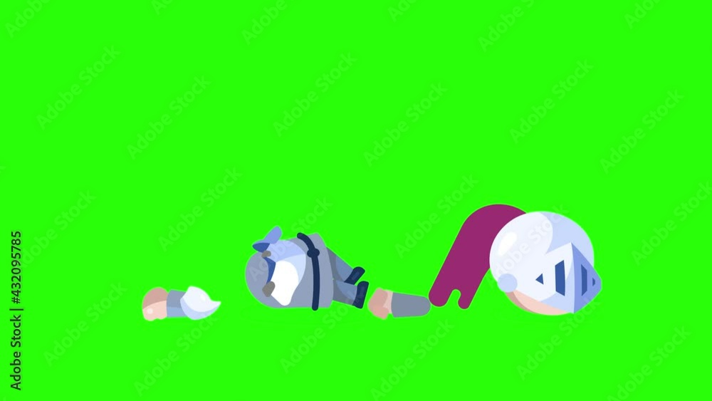 RPG Game Player Character in Heavy Armor with helmet ON Death Decapitation with blood spatter Green Screen RPG Game Player Character in Heavy Armor with helmet ON Death Decapitation with blood spatter Green Screen