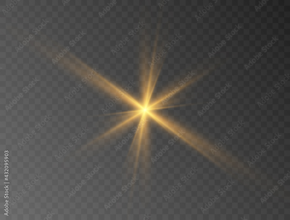 A bright yellow star explodes on a transparent background. A bright yellow star explodes on a transparent background.