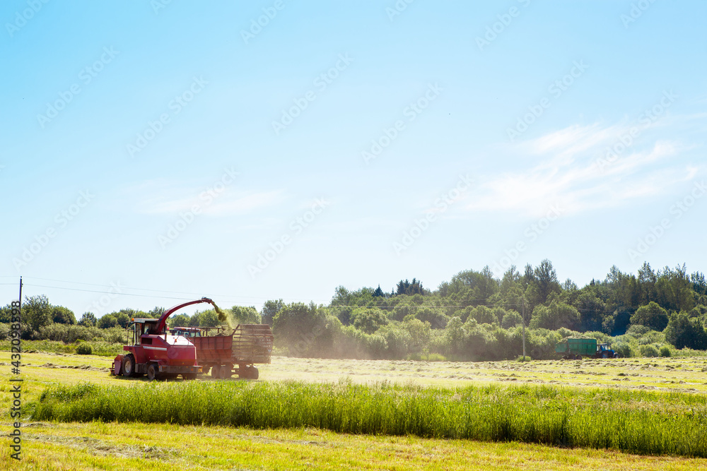 Obraz premium Hay harvesting in the field.