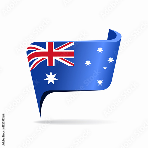 Australian flag map pointer layout. Vector illustration.