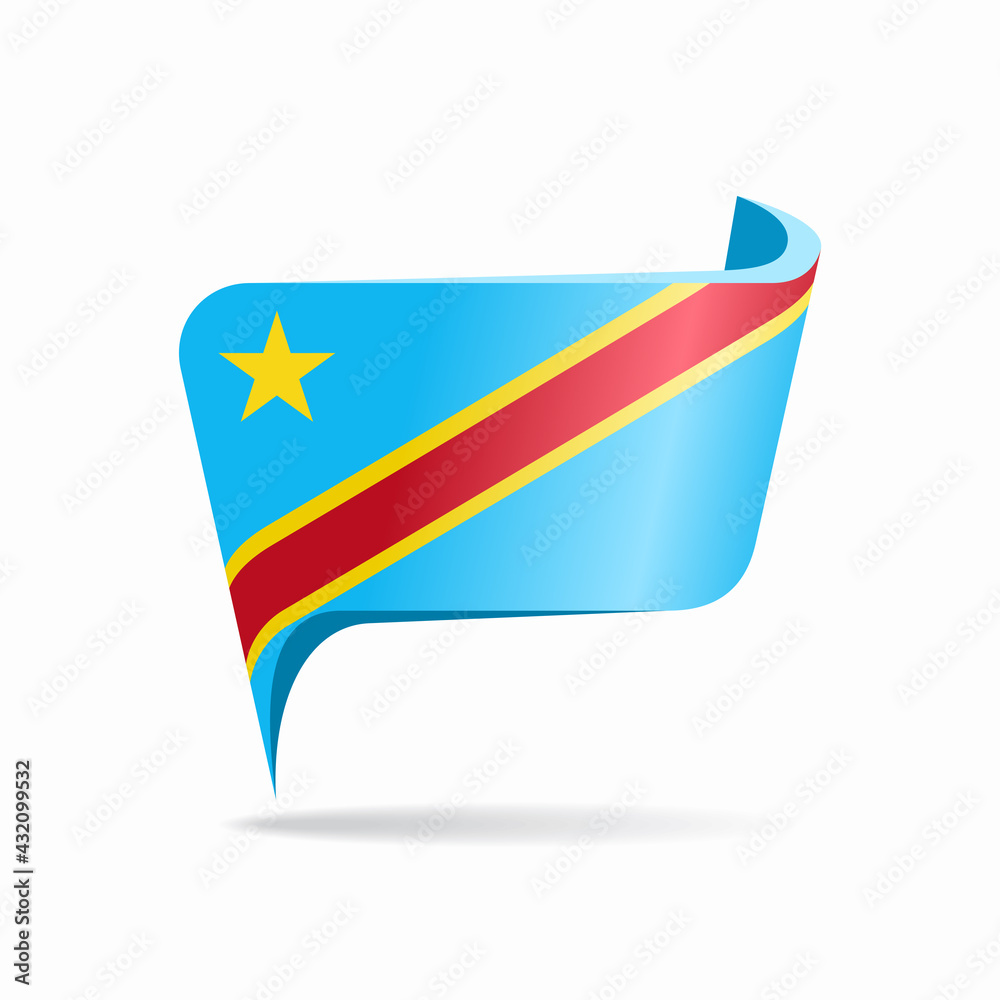 Congolese flag map pointer layout. Vector illustration. Congolese flag map pointer layout. Vector illustration.