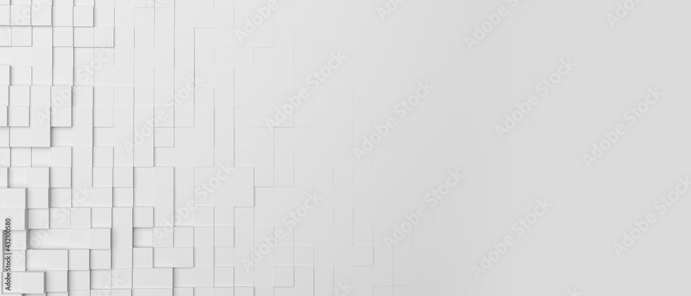 Random white cube block background wallpaper banner with copy space Random white cube block background wallpaper banner with copy space