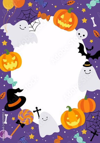 ハロウィンのフレームのベクターイラスト背景