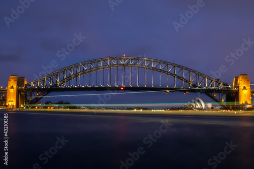 Fototapeta Naklejka Na Ścianę i Meble -  Light streaks in  Sydney Harbour.