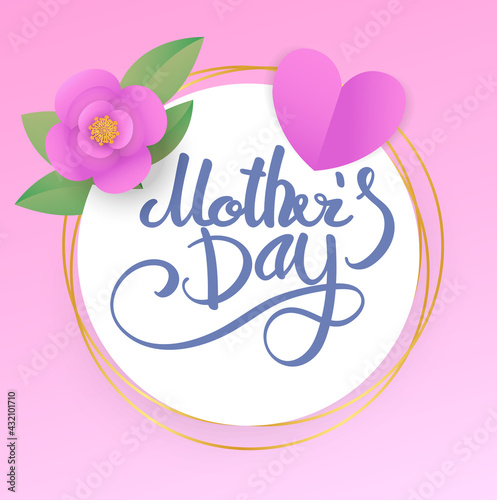 Mother's day  background layout with beautiful colorful flower